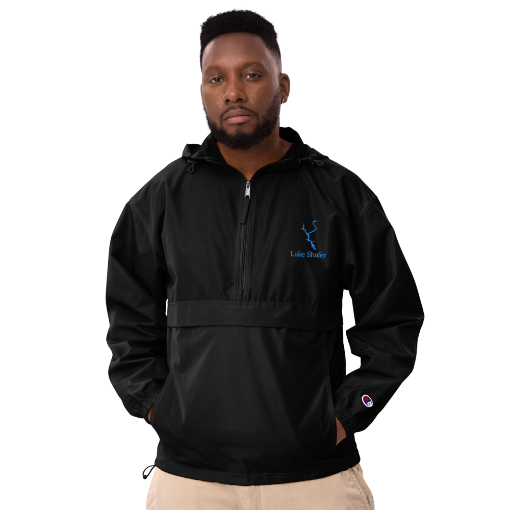 Lake Shafer Embroidered Champion Windbreaker Pullover Jacket (1/2 Zip Front)