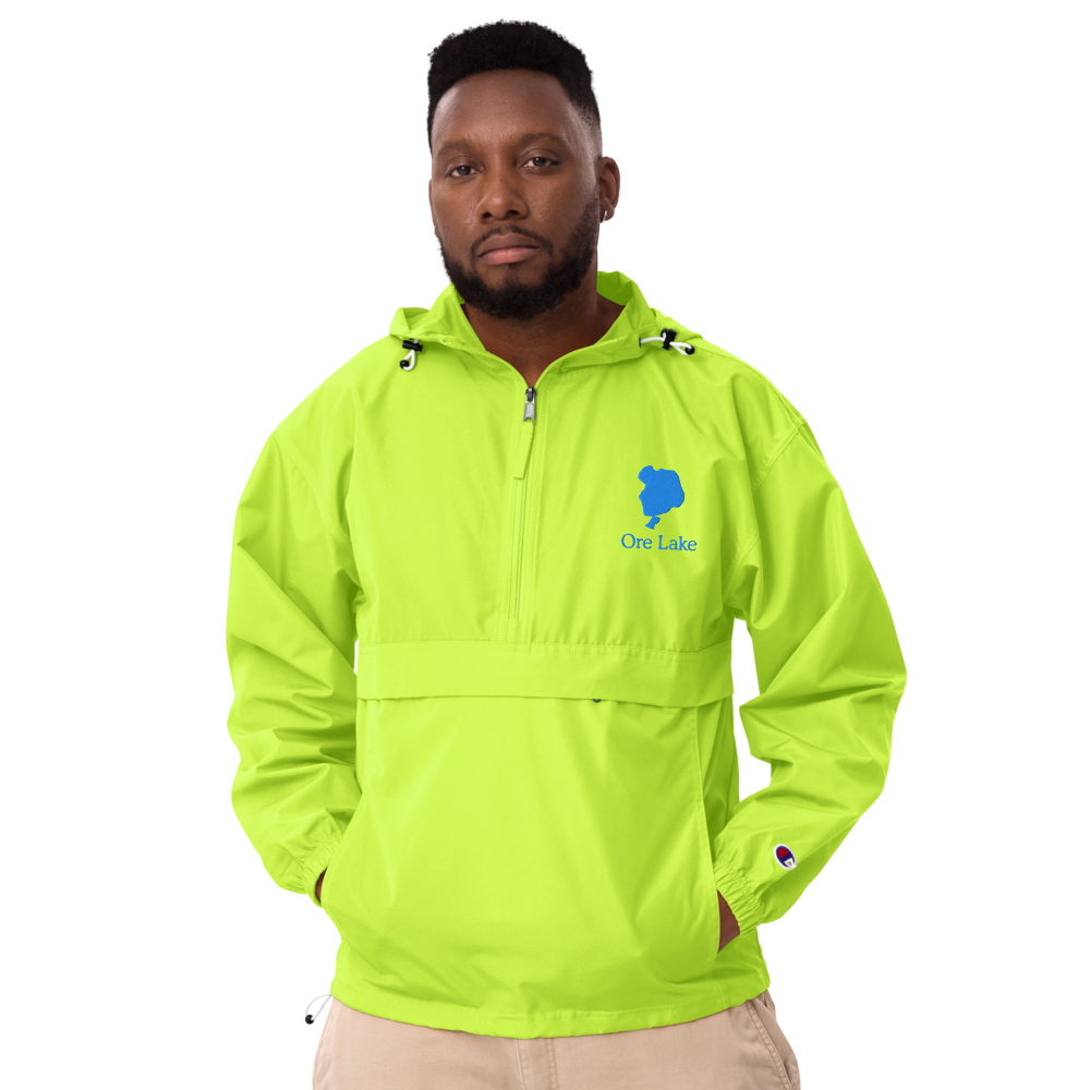 Ore Lake Embroidered Champion Windbreaker Pullover Jacket (1/2 Zip Front)