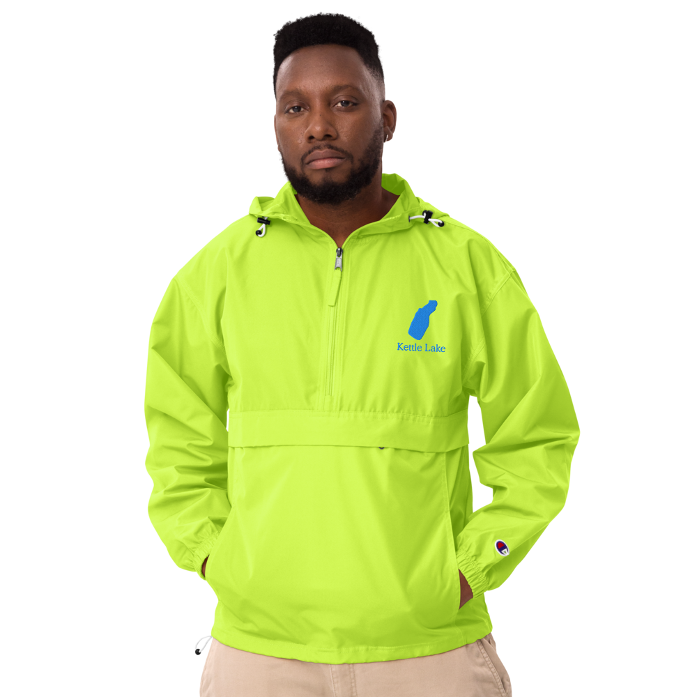 Kettle Lake Embroidered Champion Windbreaker Pullover Jacket (1/2 Zip Front)