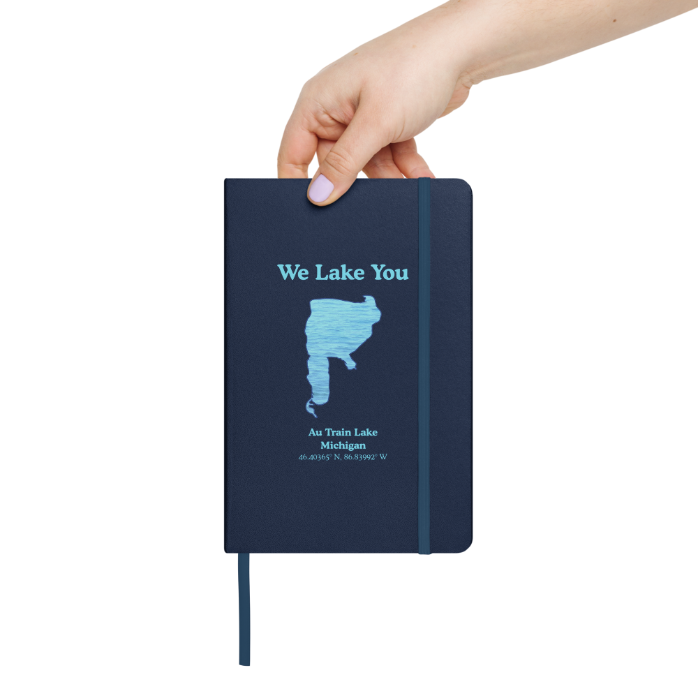 Au Train Lake Guestbook - Hardcover Notebook