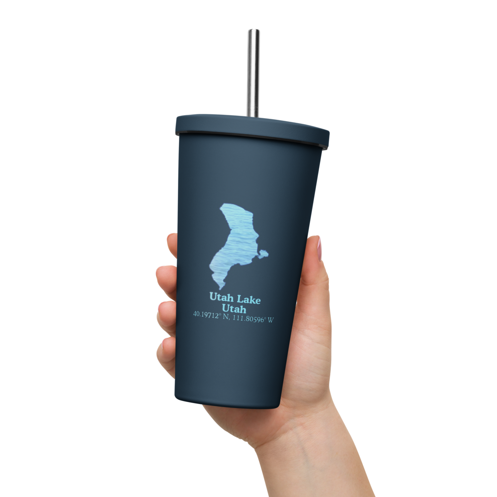 Utah Lake 20 oz. Insulated Stainless Steel Tumbler & Metal Straw