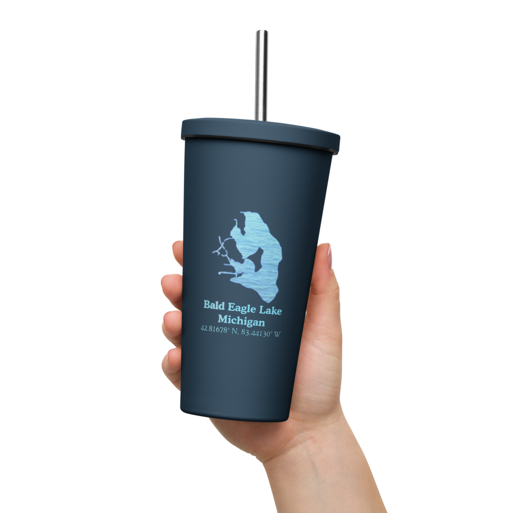 Bald Eagle Lake 20 oz. Insulated Stainless Steel Tumbler & Metal Straw