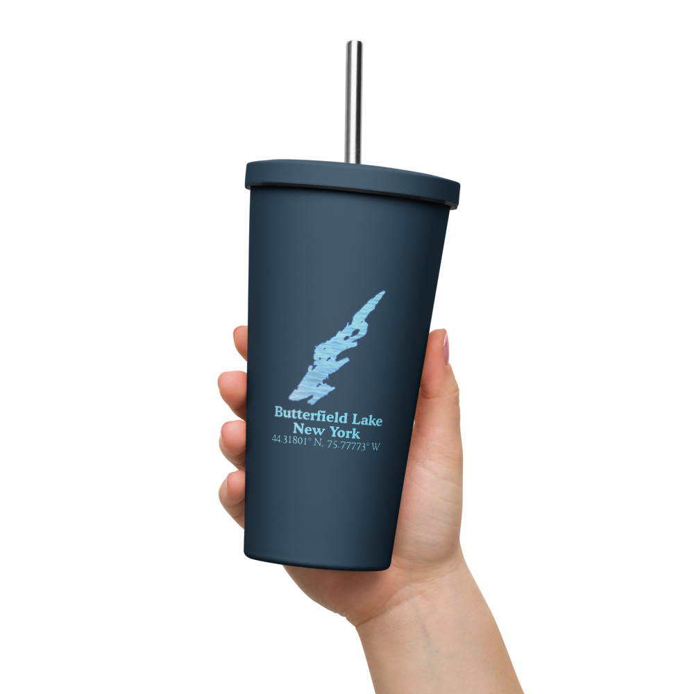 Butterfield Lake 20 oz. Insulated Stainless Steel Tumbler & Metal Straw