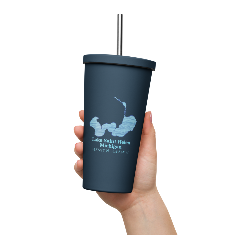 Lake Saint Helen 20 oz. Insulated Stainless Steel Tumbler & Metal Straw