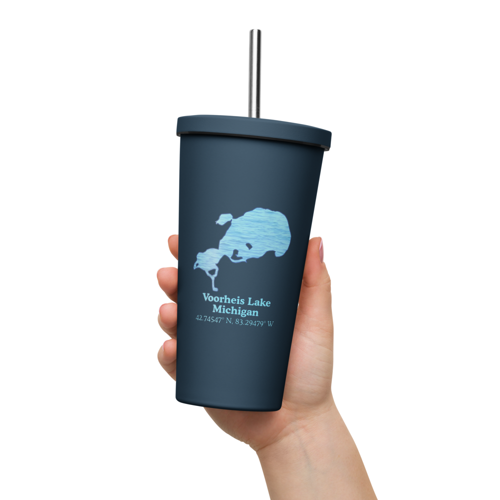 Voorheis Lake 20 oz. Insulated Stainless Steel Tumbler & Metal Straw