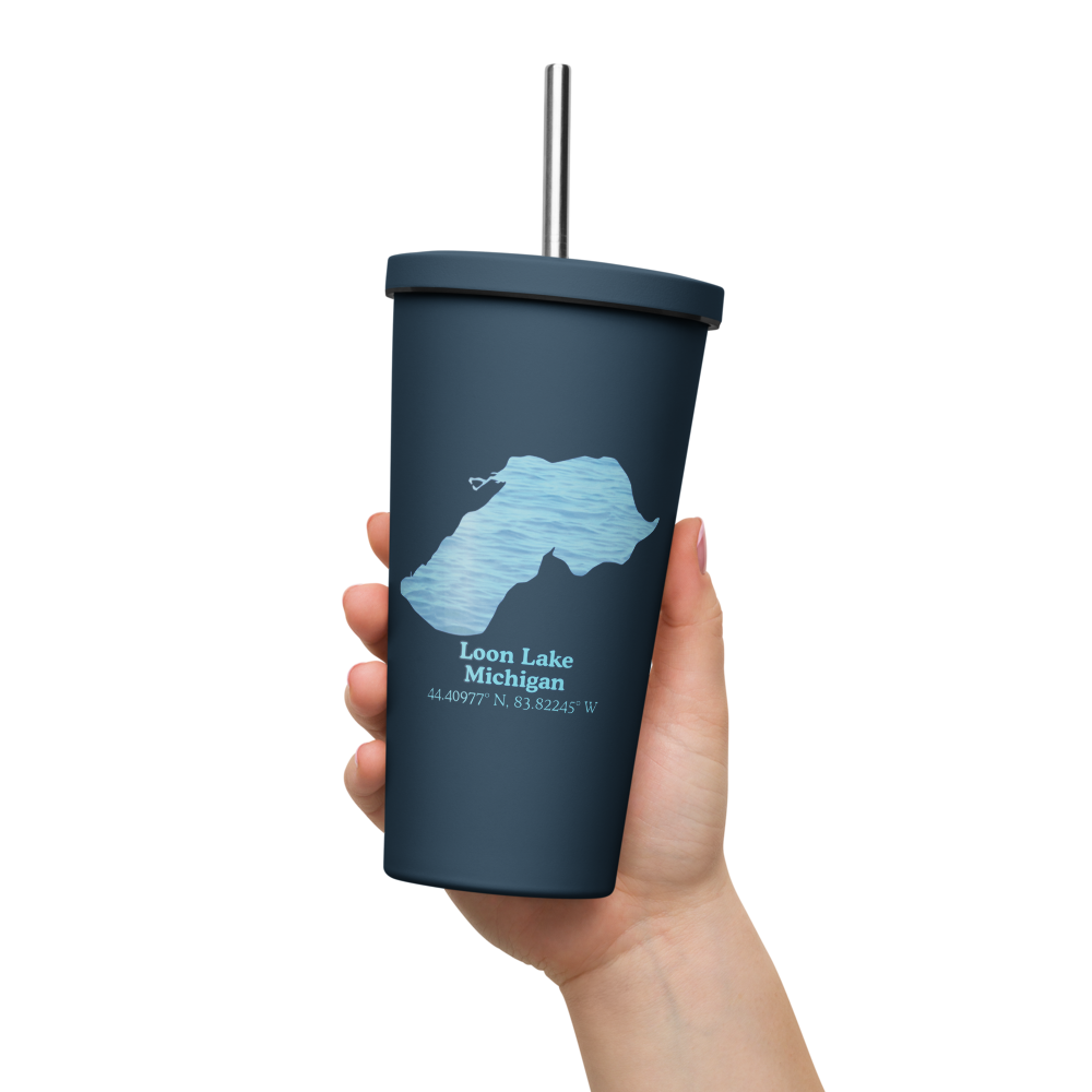 Loon Lake 20 oz. Insulated Stainless Steel Tumbler & Metal Straw