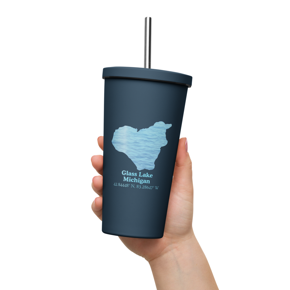Glass Lake 20 oz. Insulated Stainless Steel Tumbler & Metal Straw
