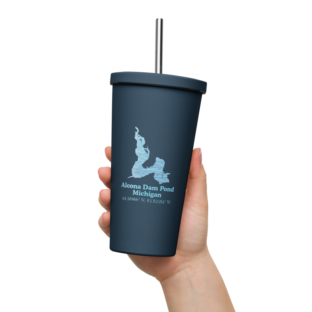 Alcona Dam Pond 20 oz. Insulated Stainless Steel Tumbler & Metal Straw