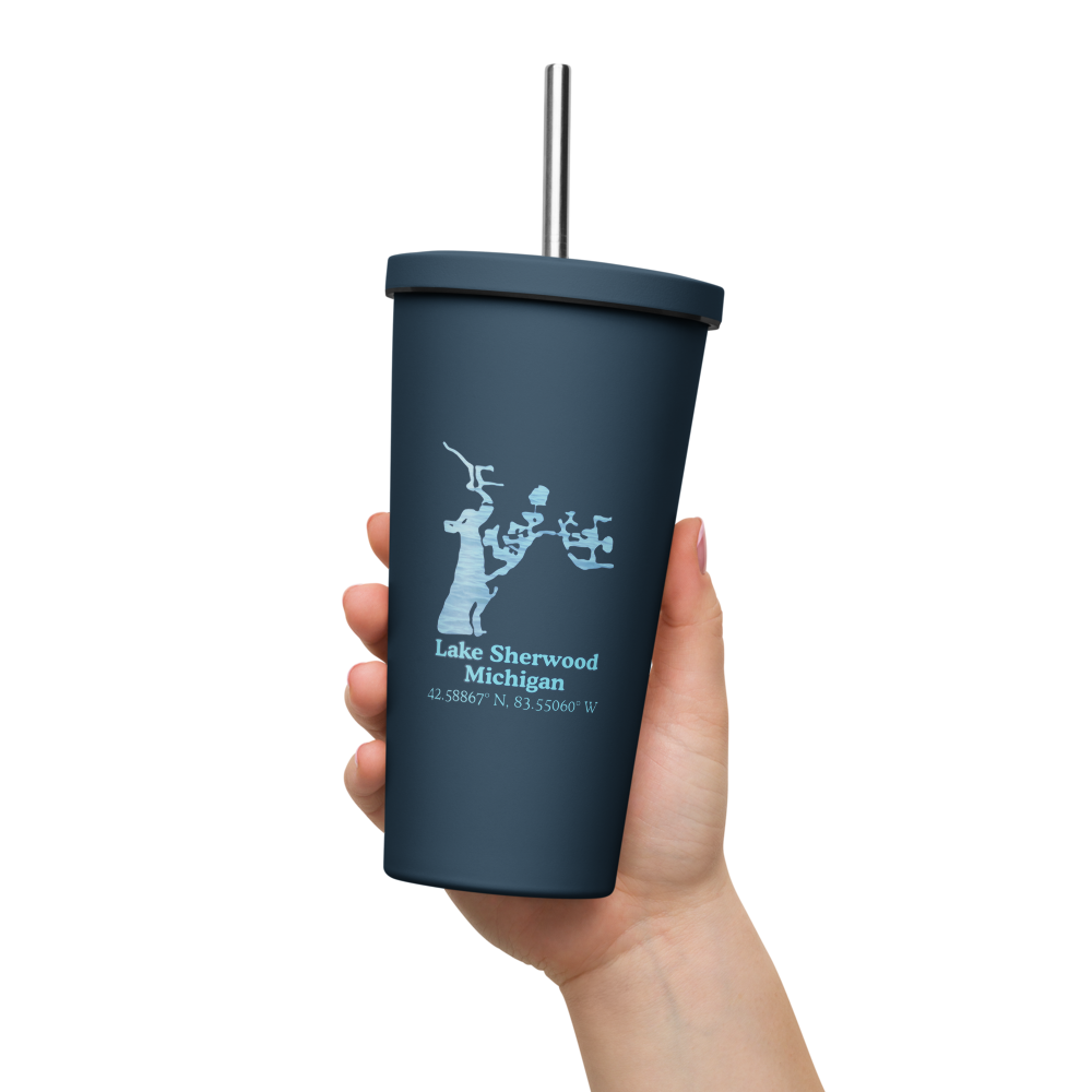 Lake Sherwood 20 oz. Insulated Stainless Steel Tumbler & Metal Straw