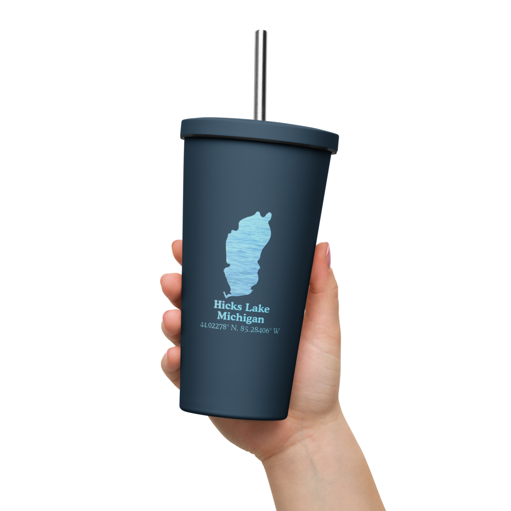 Hicks Lake 20 oz. Insulated Stainless Steel Tumbler & Metal Straw
