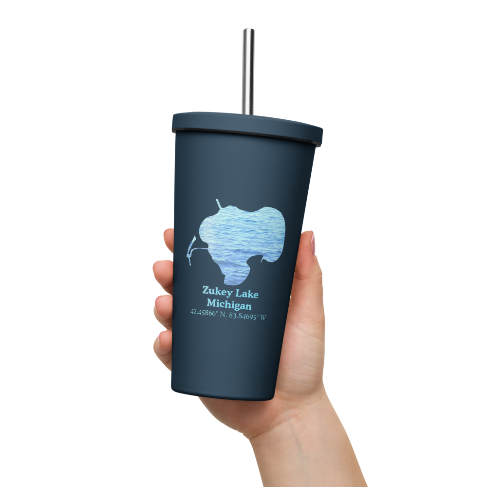 Zukey Lake 20 oz. Insulated Stainless Steel Tumbler & Metal Straw