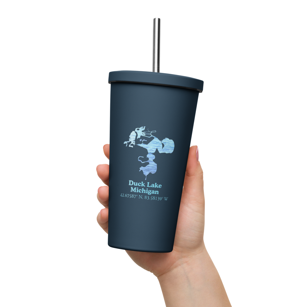 Duck Lake 20 oz. Insulated Stainless Steel Tumbler & Metal Straw