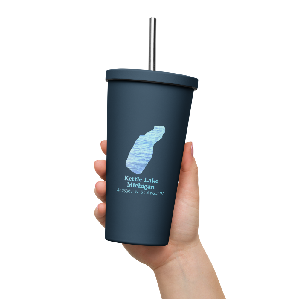 Kettle Lake 20 oz. Insulated Stainless Steel Tumbler & Metal Straw