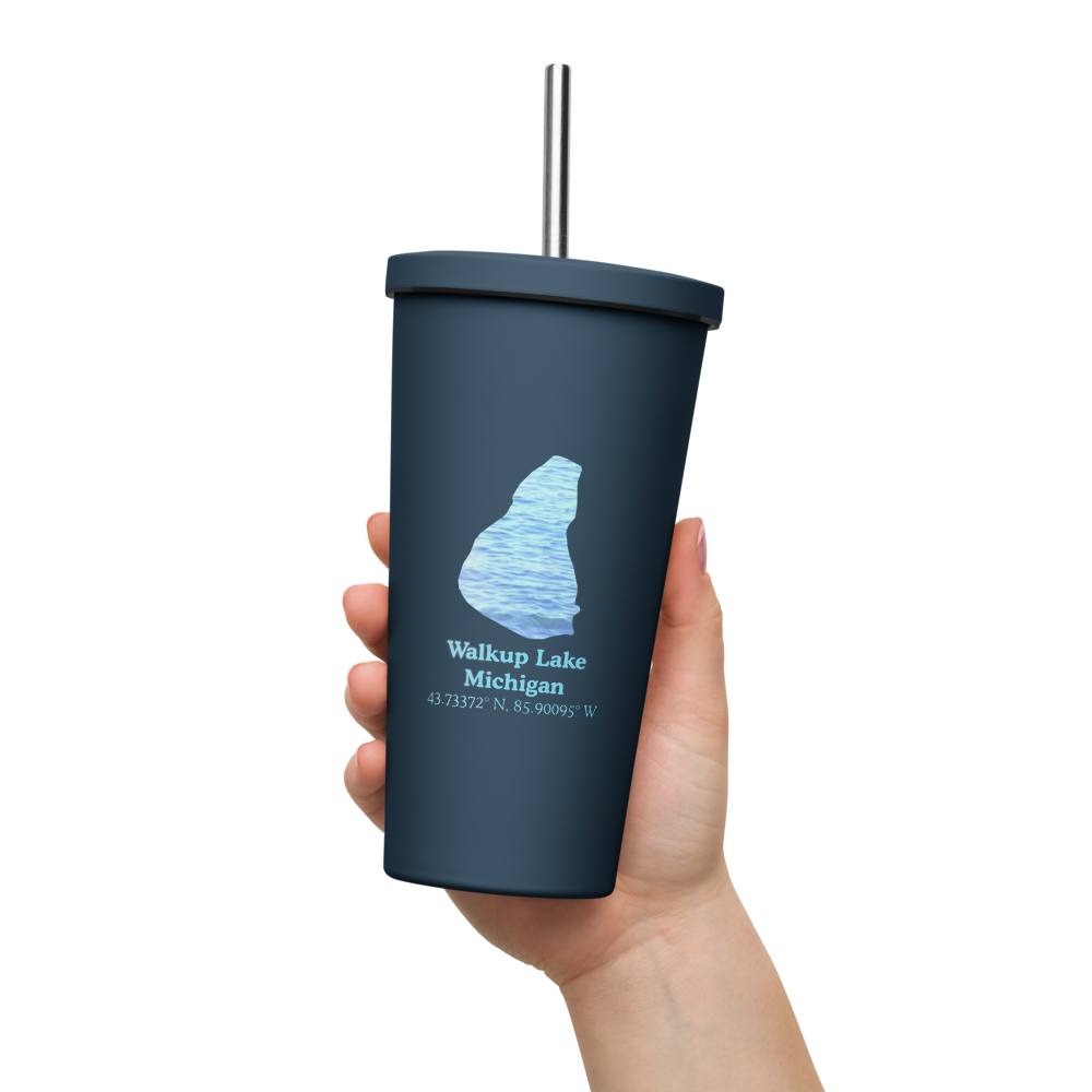 Walkup Lake 20 oz. Insulated Stainless Steel Tumbler & Metal Straw