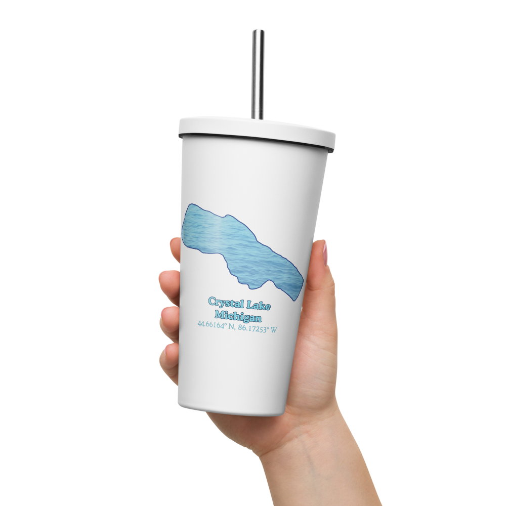 Crystal Lake 20 oz. Insulated Stainless Steel Tumbler & Metal Straw