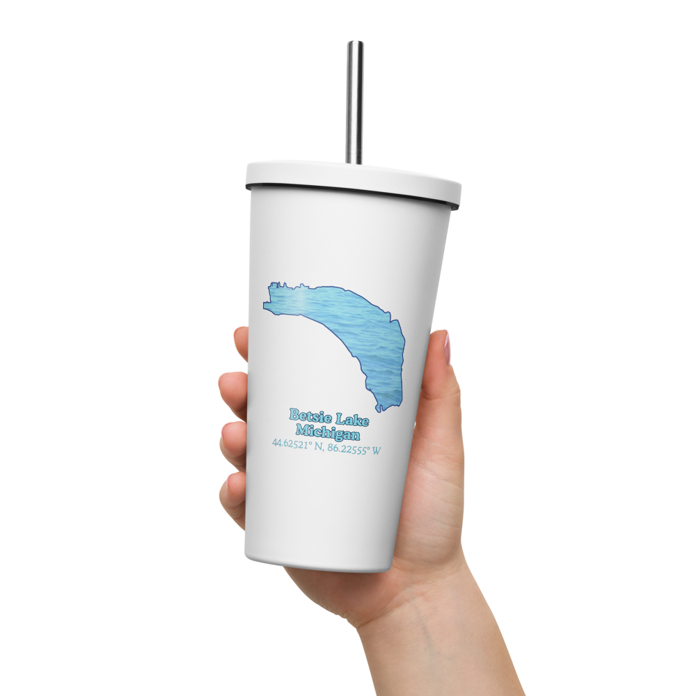 Betsie Lake 20 oz. Insulated Stainless Steel Tumbler & Metal Straw