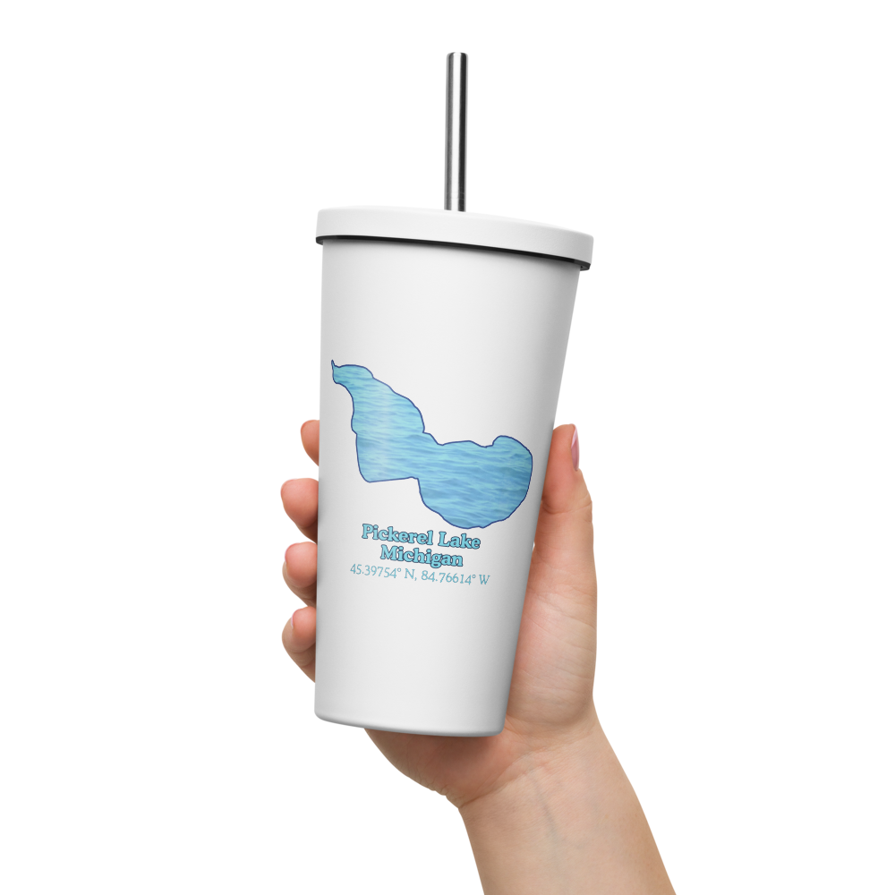 Pickerel Lake 20 oz. Insulated Stainless Steel Tumbler & Metal Straw