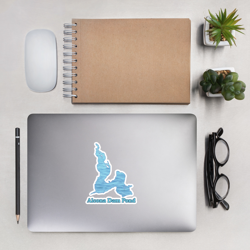 Alcona Dam Pond Stickers in two sizes