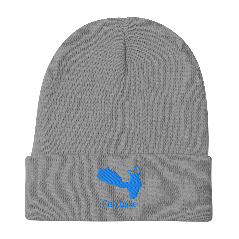 Fish Lake Embroidered Beanie Hat