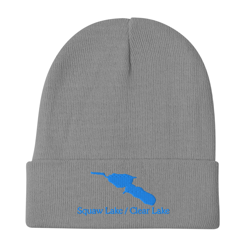 Squaw Lake / Clear Lake Embroidered Beanie Hat