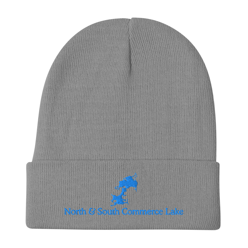 North & South Commerce Lake Embroidered Beanie Hat