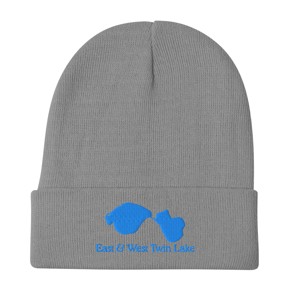 East & West Twin Lake Embroidered Beanie Hat