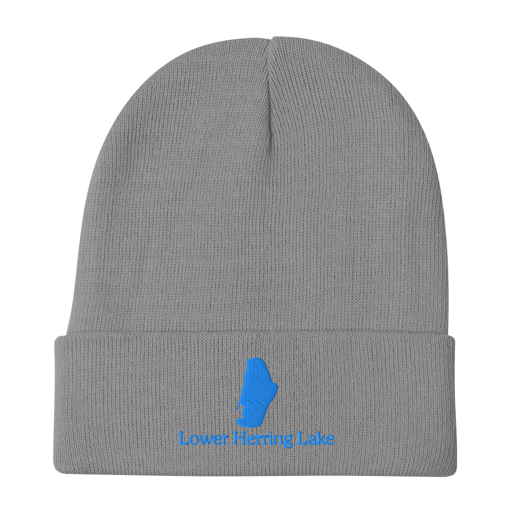 Lower Herring Lake Embroidered Beanie Hat