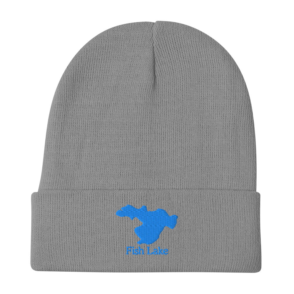 Fish Lake Embroidered Beanie Hat