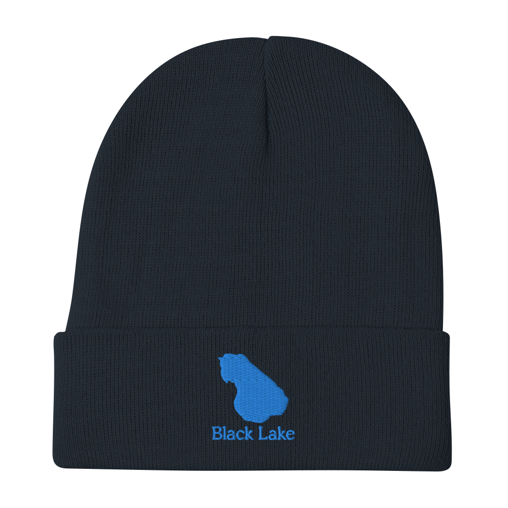 Black Lake Embroidered Beanie Hat