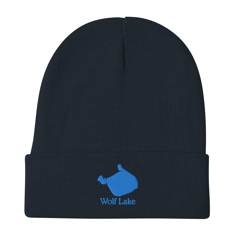 Wolf Lake Embroidered Beanie Hat