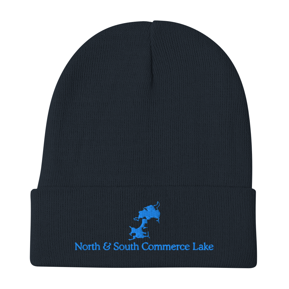 North & South Commerce Lake Embroidered Beanie Hat