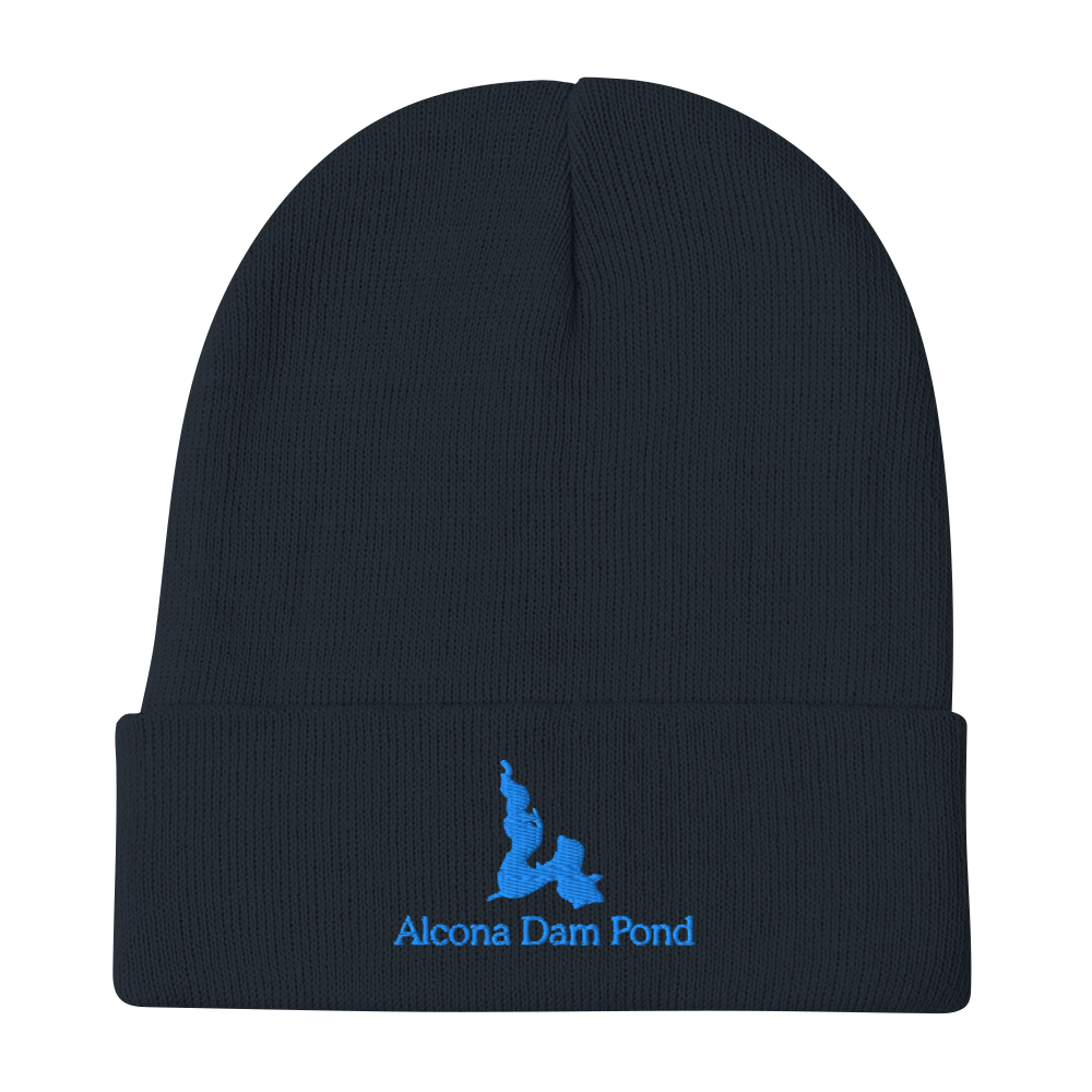 Alcona Dam Pond Embroidered Beanie Hat