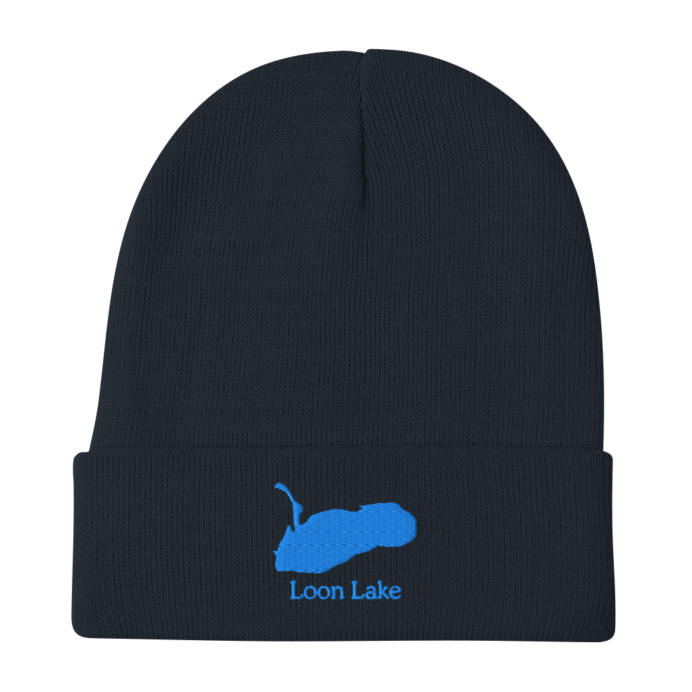 Loon Lake Embroidered Beanie Hat