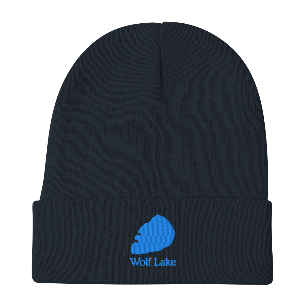 Wolf Lake Embroidered Beanie Hat