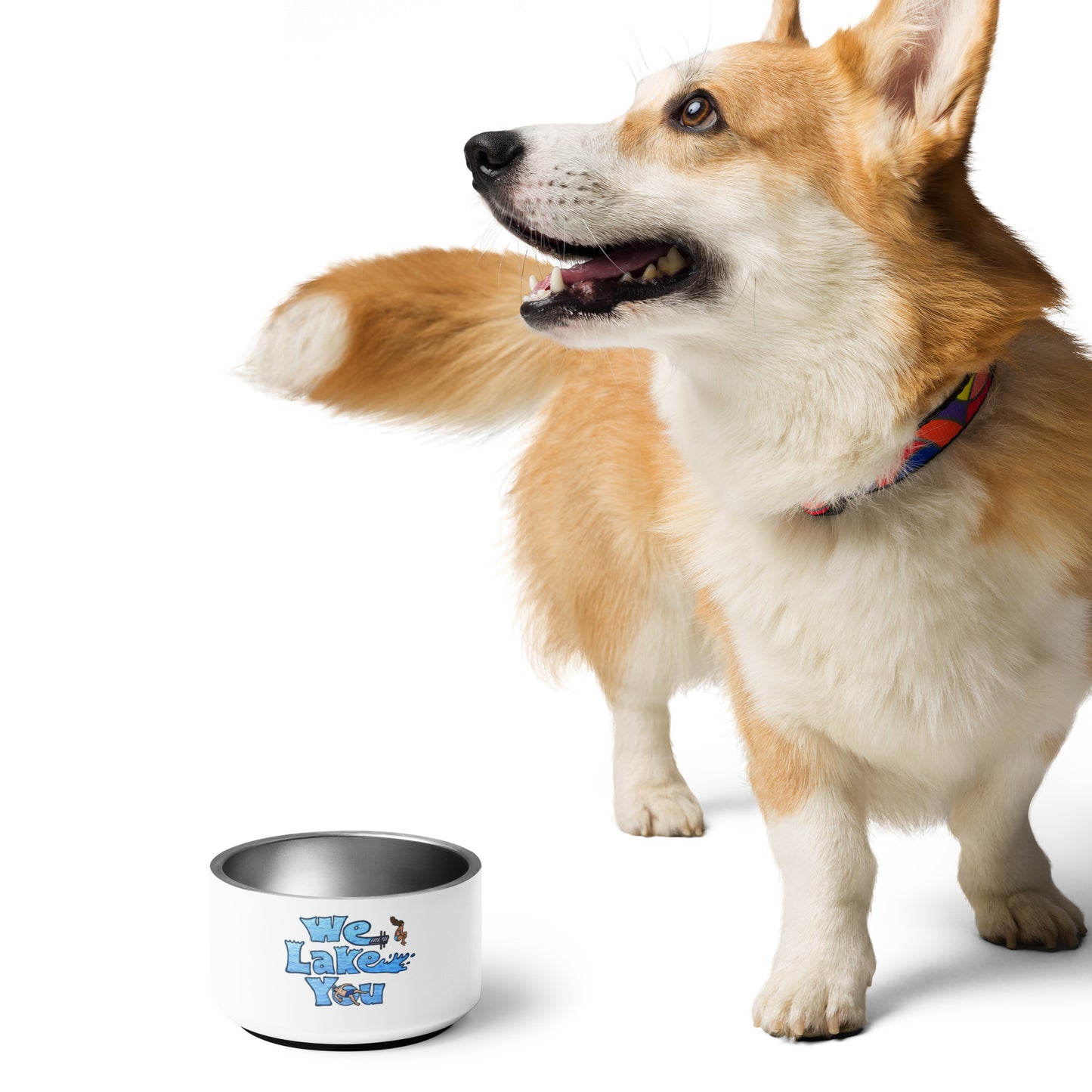 We Lake You Logo Pet bowl