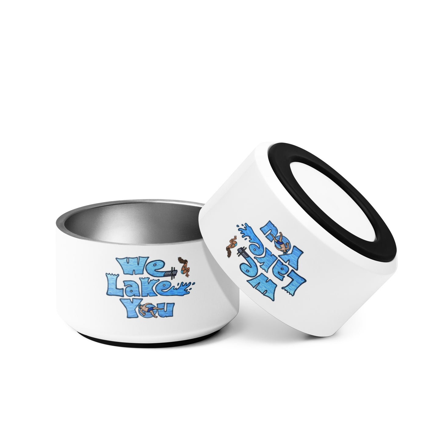We Lake You Logo Pet bowl