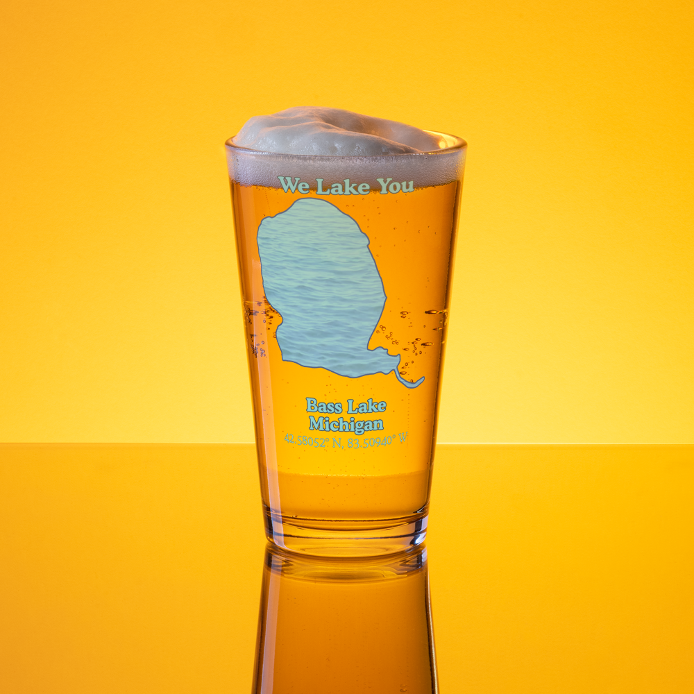 Bass Lake 16 oz Pint Glass