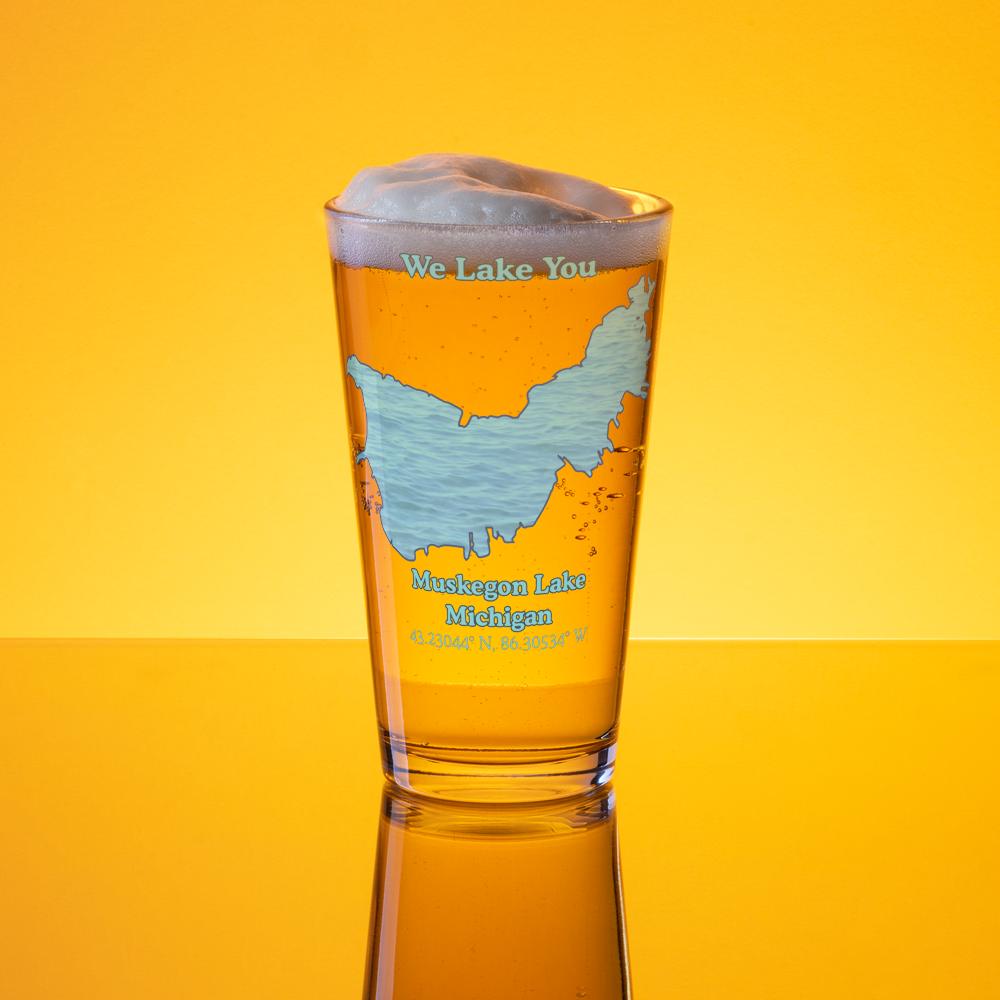 Muskegon Lake 16 oz Pint Glass