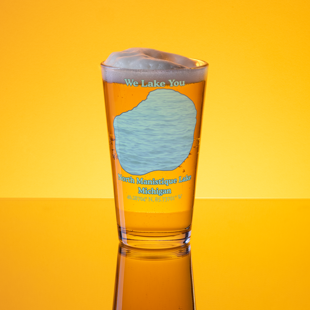 North Manistique Lake 16 oz Pint Glass