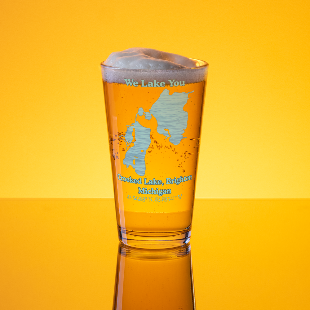 Crooked Lake, Brighton 16 oz Pint Glass