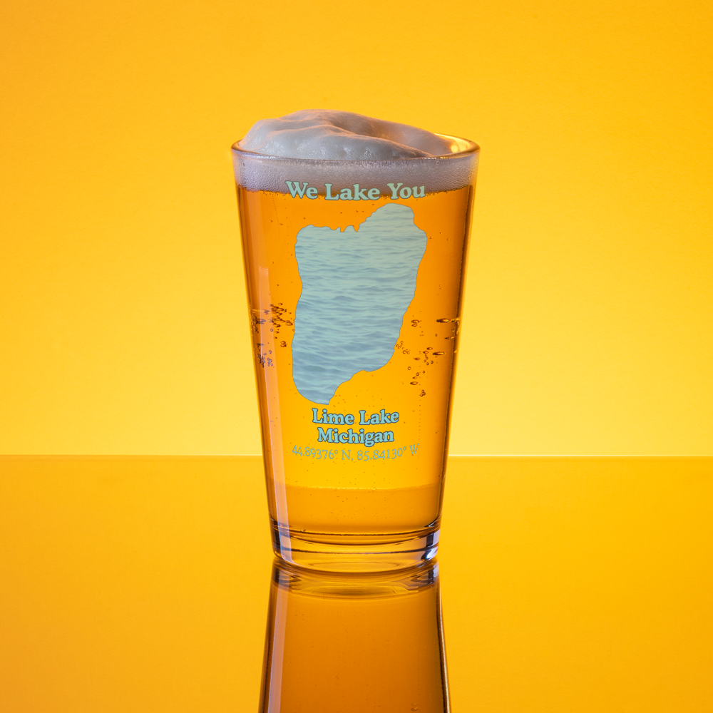 Lime Lake 16 oz Pint Glass