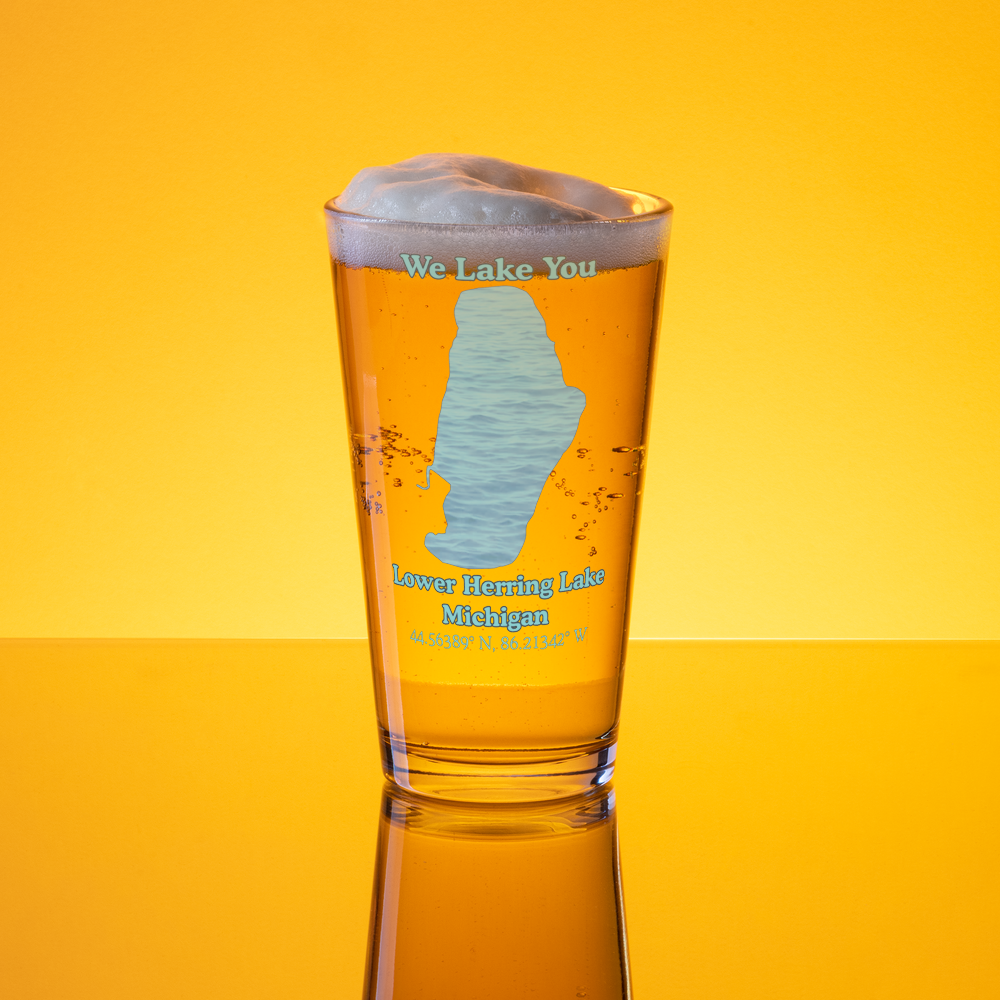 Lower Herring Lake 16 oz Pint Glass