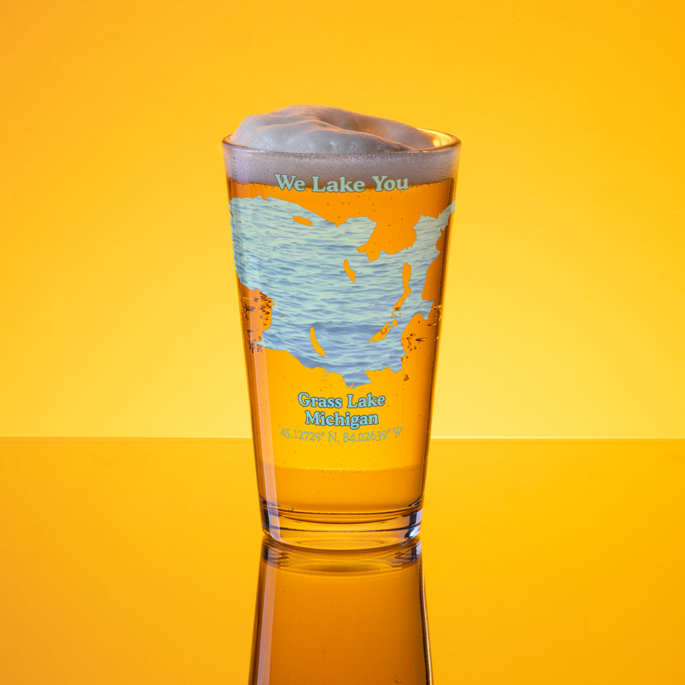 Grass Lake 16 oz Pint Glass