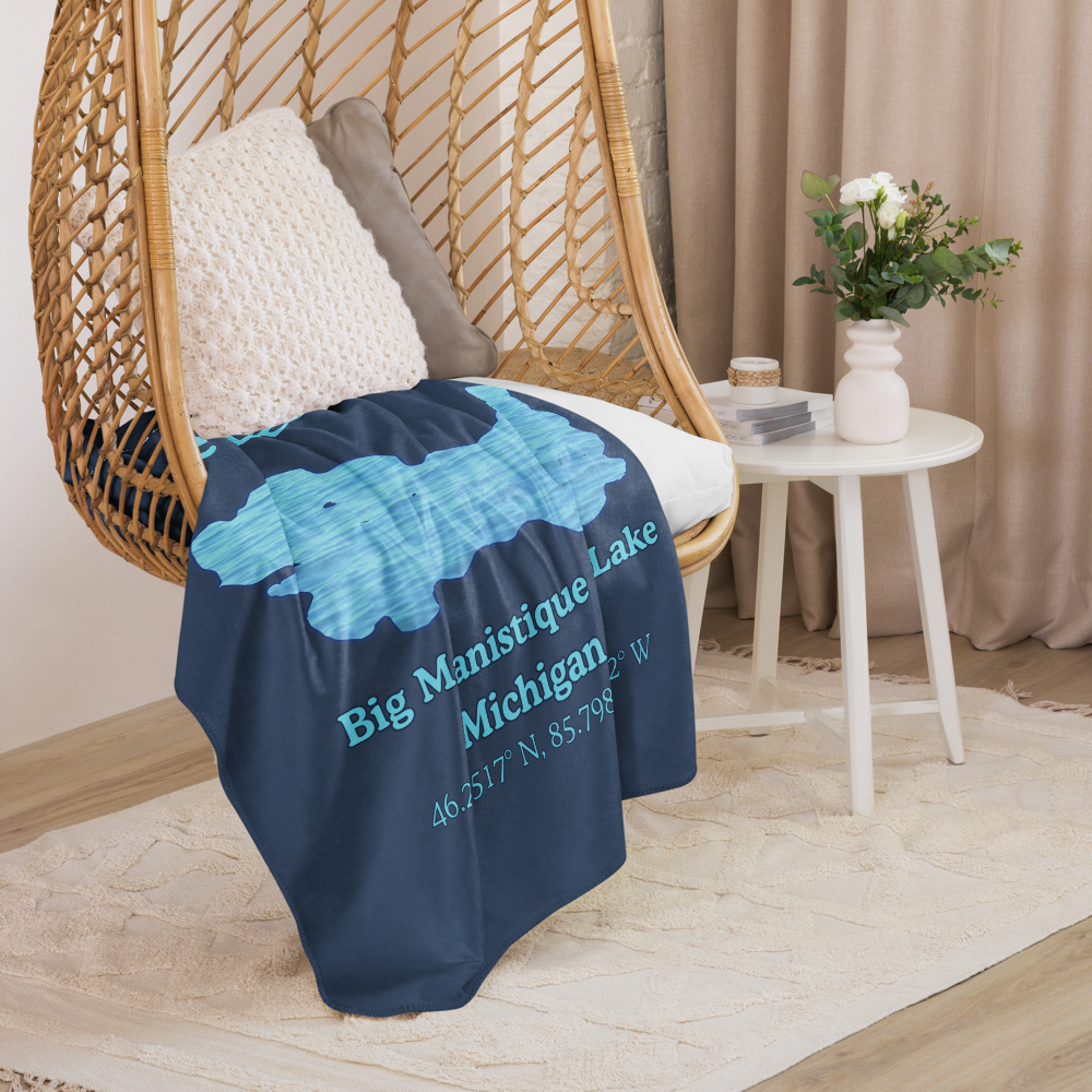 Big Manistique Lake Sherpa Blanket