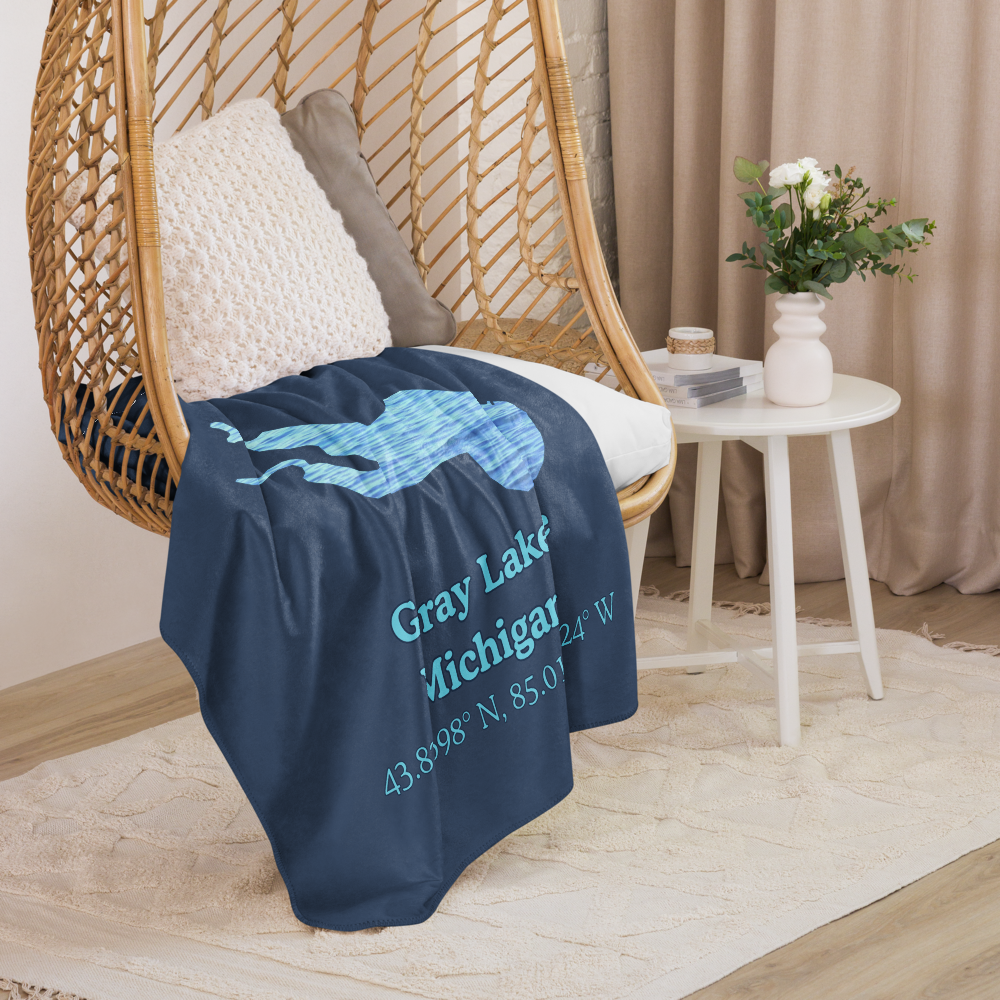 Gray Lake Sherpa Blanket