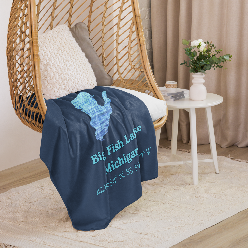 Big Fish Lake Sherpa Blanket