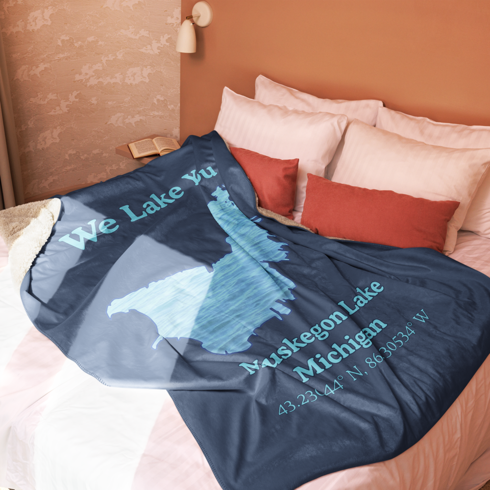 Muskegon Lake Sherpa Blanket