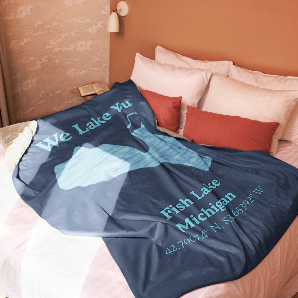 Fish Lake Sherpa Blanket