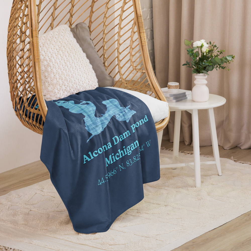 Alcona Dam Pond Sherpa Blanket