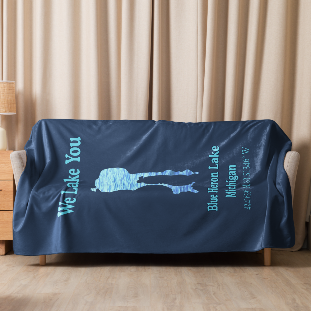 Blue Heron Lake Sherpa Blanket